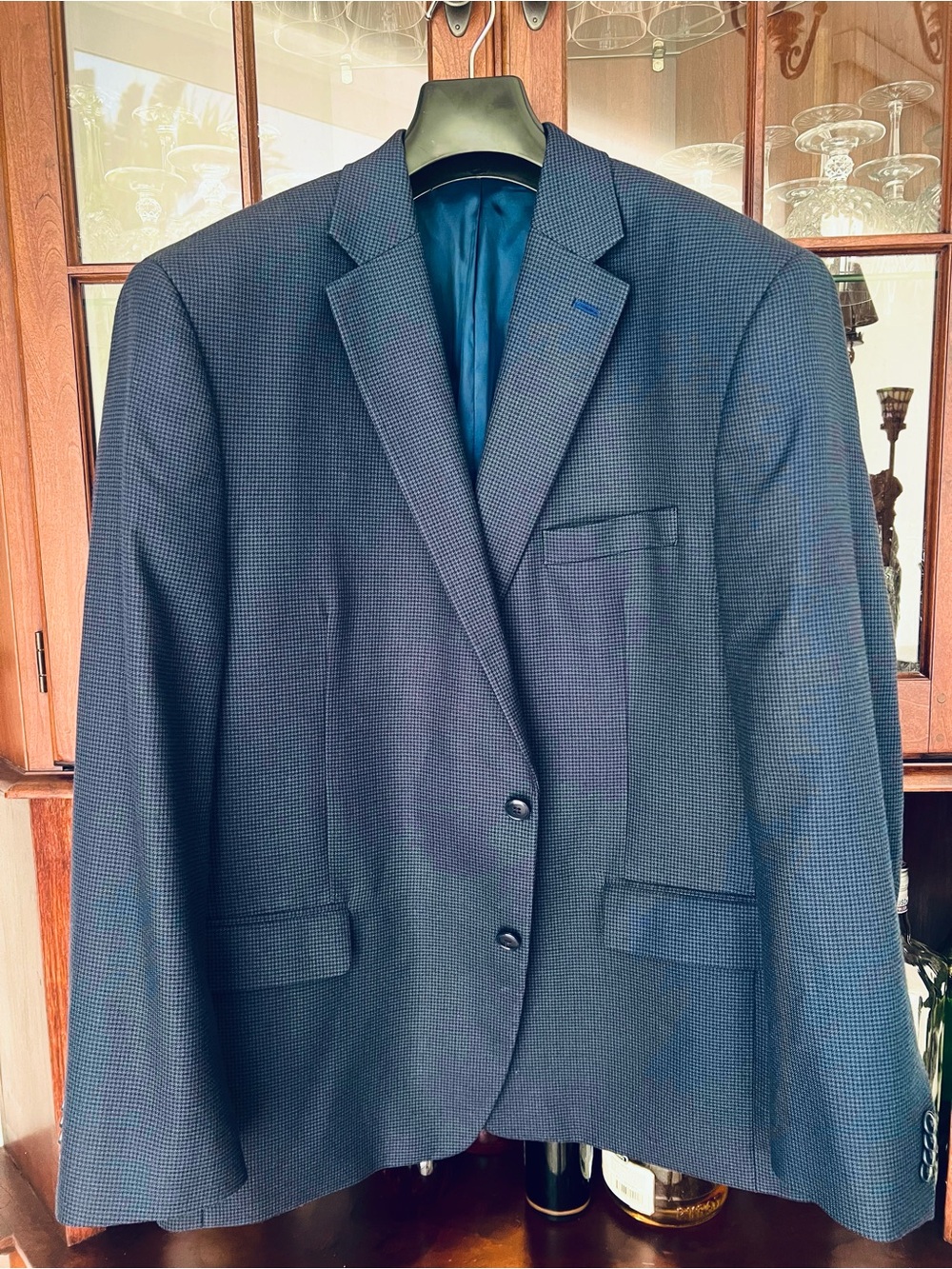 Michael Kors Blue Houndstooth Sport Coat - Picture 2 of 10